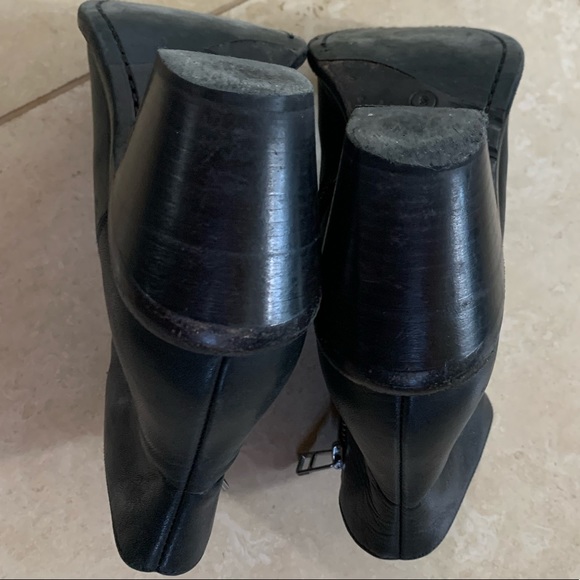 Allsaints black leather zipper ankle boots size 8 - Picture 5 of 9